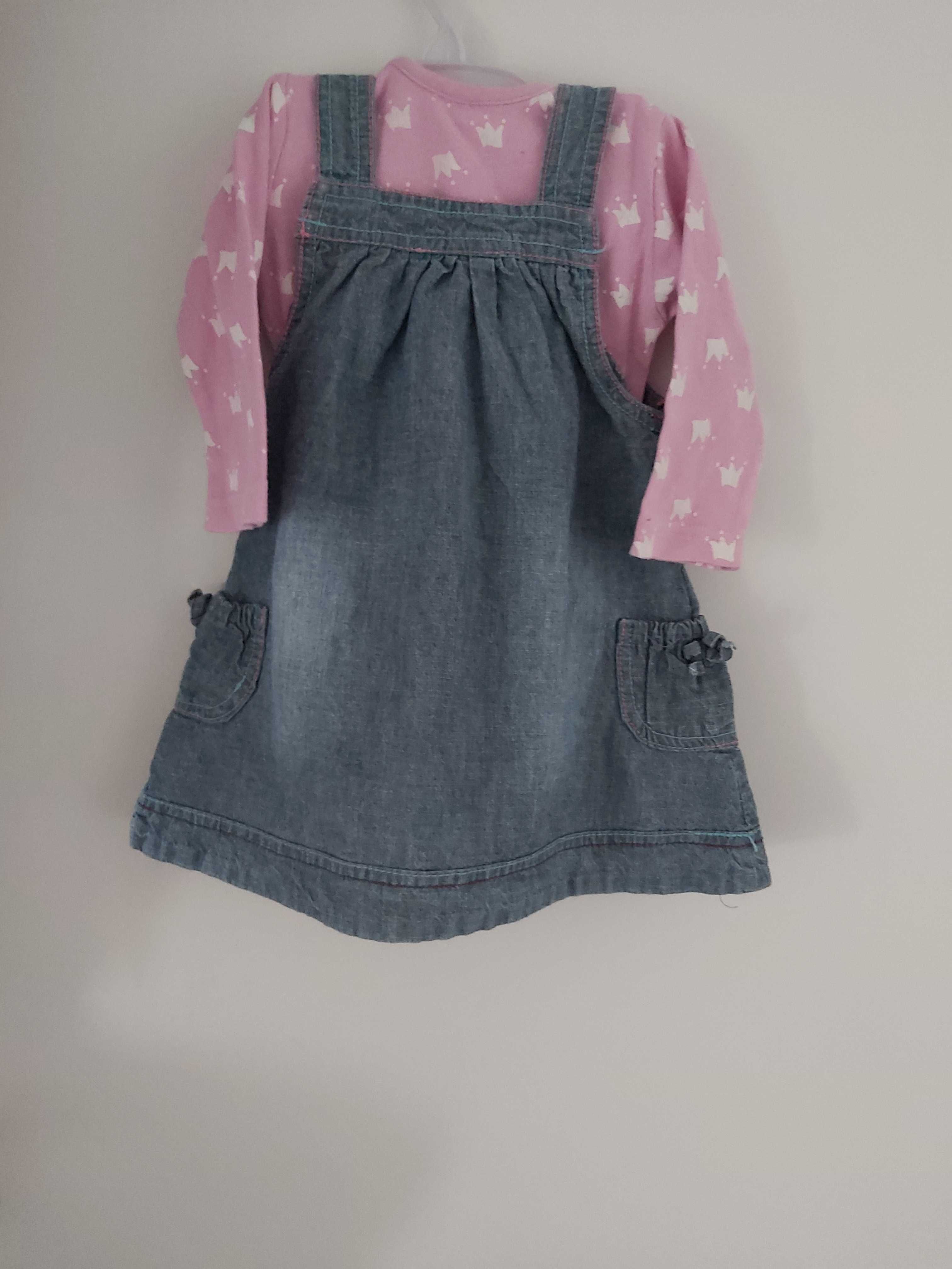 Śliczny zestaw sukienka plus body r. 74 6-9 miesięcy