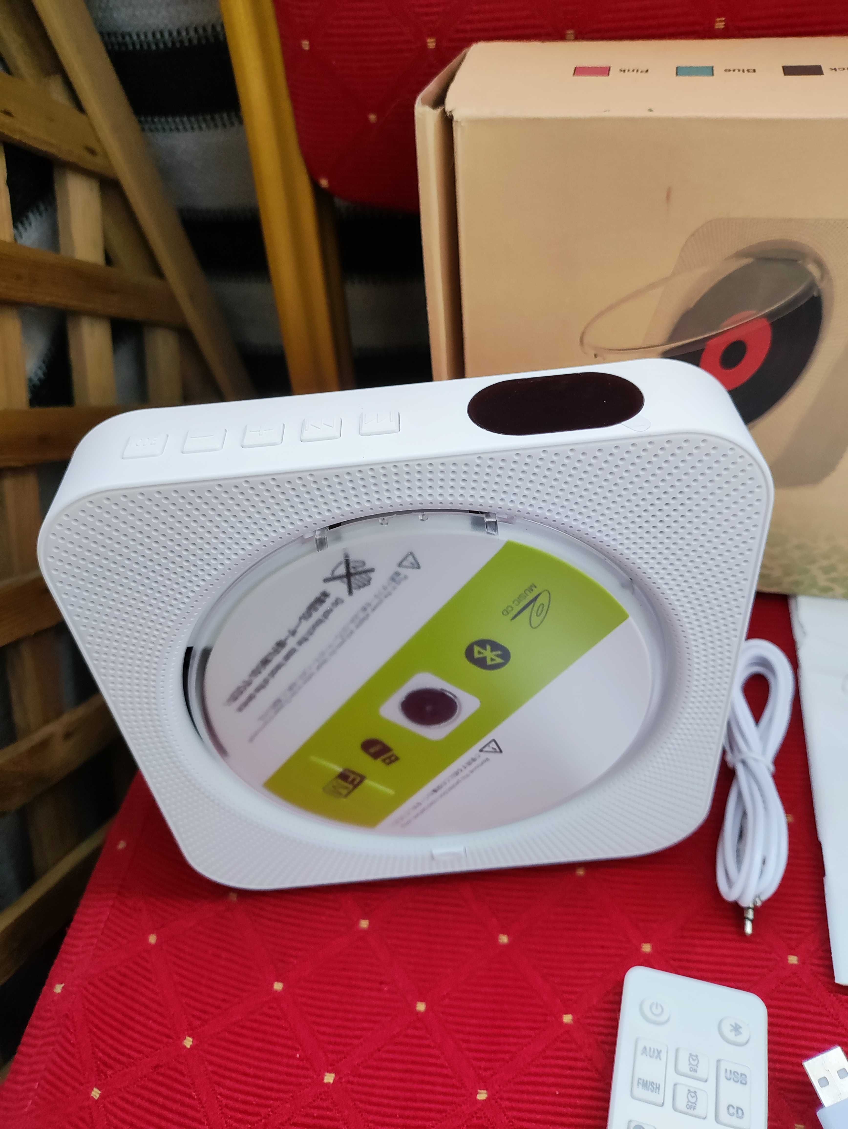 CD Player USB Przenośny odtwarzacz Bluetooth Radio biały Dyskmen Mp3