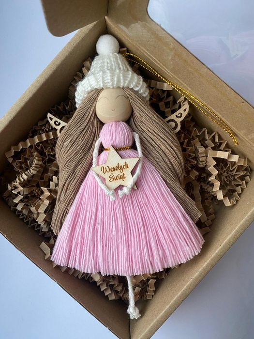 Aniołek świąteczny zawieszka na choinkę, upominka prezent