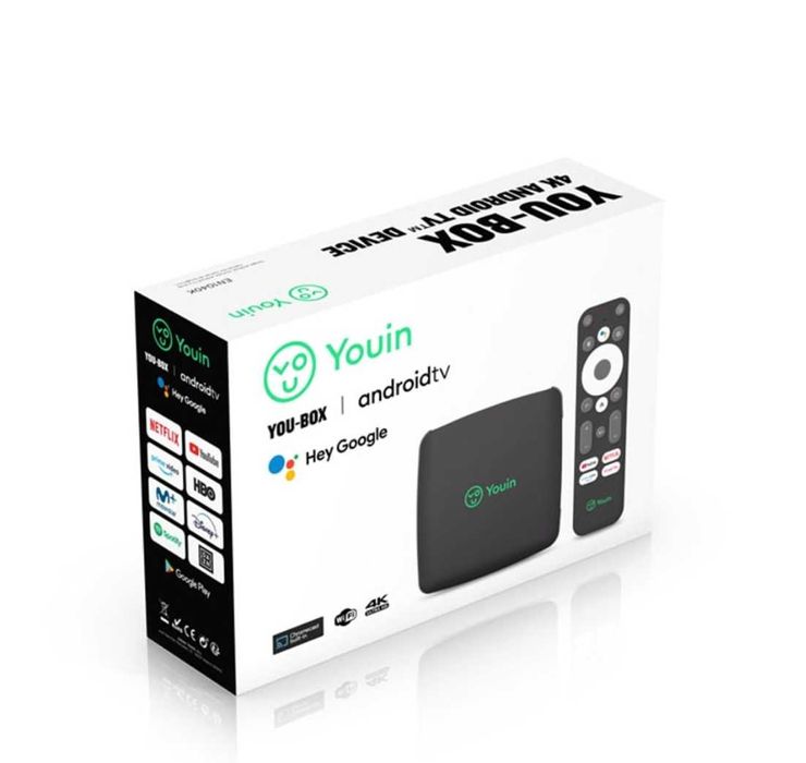 Box Android TV Youin You-Box – 4K, Bluetooth e Google Assistant - Novo
