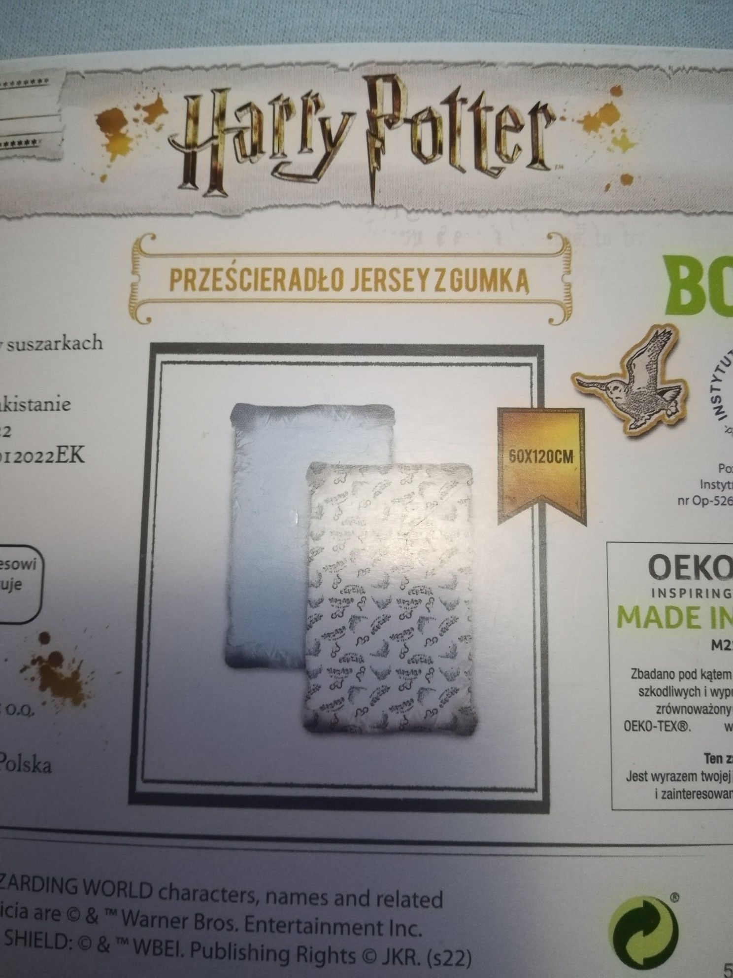 Prześcieradło  z gumką Harry Potter 2pak 60-120cm