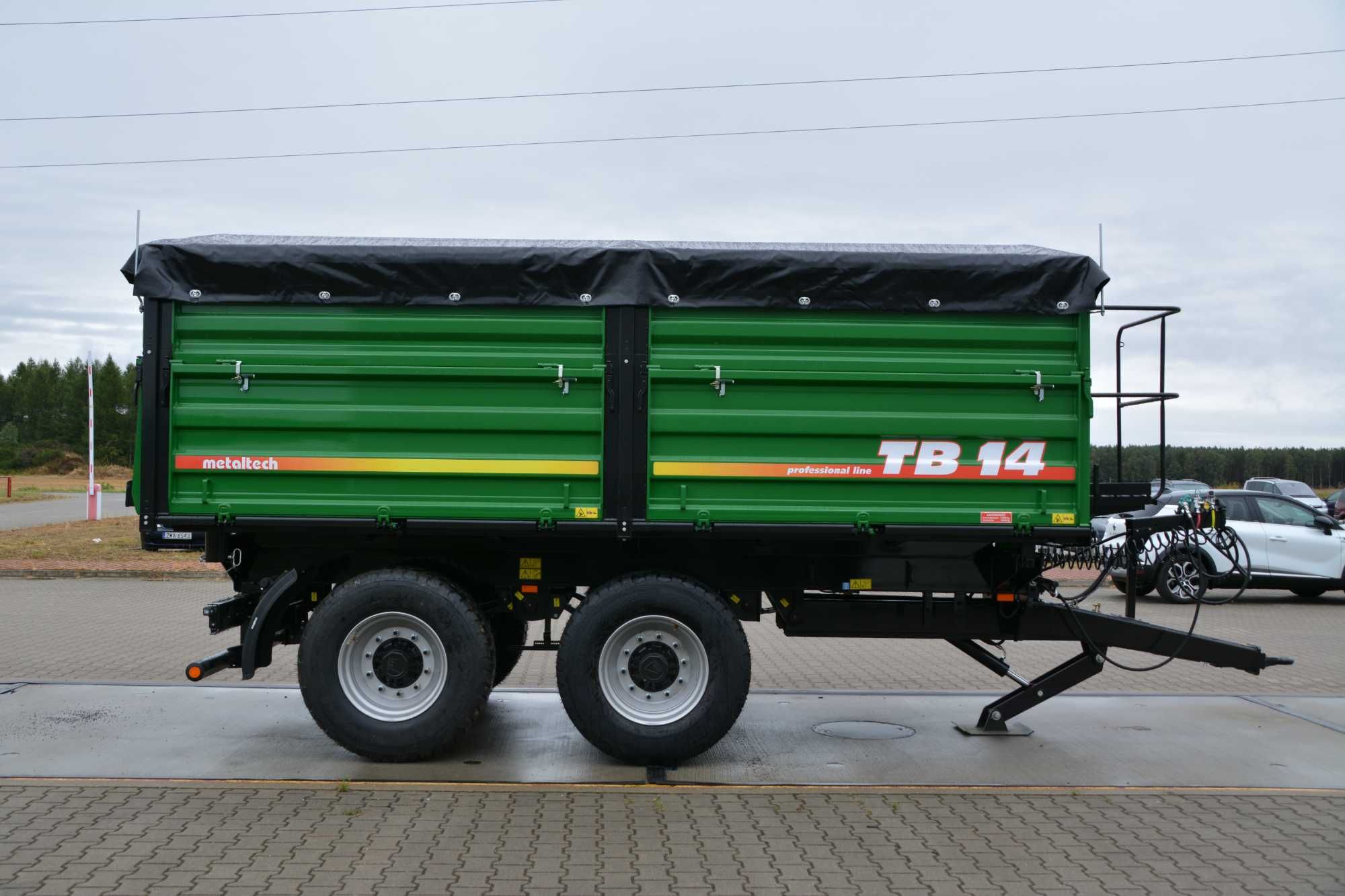 Przyczepa rolnicza tandem  METALTECH TB 14 12 10 ton | PLANDEKA GRATIS