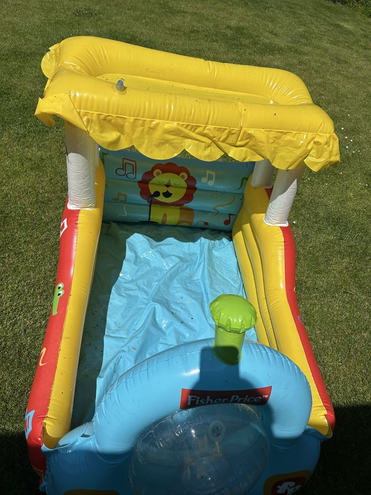 Fisher Price dmuchany pociąg, kojec, łóżko turystyczne
