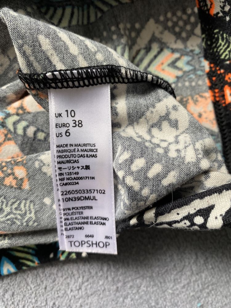 Letnia sukienka z wycięciami TOPSHOP rozmiar M