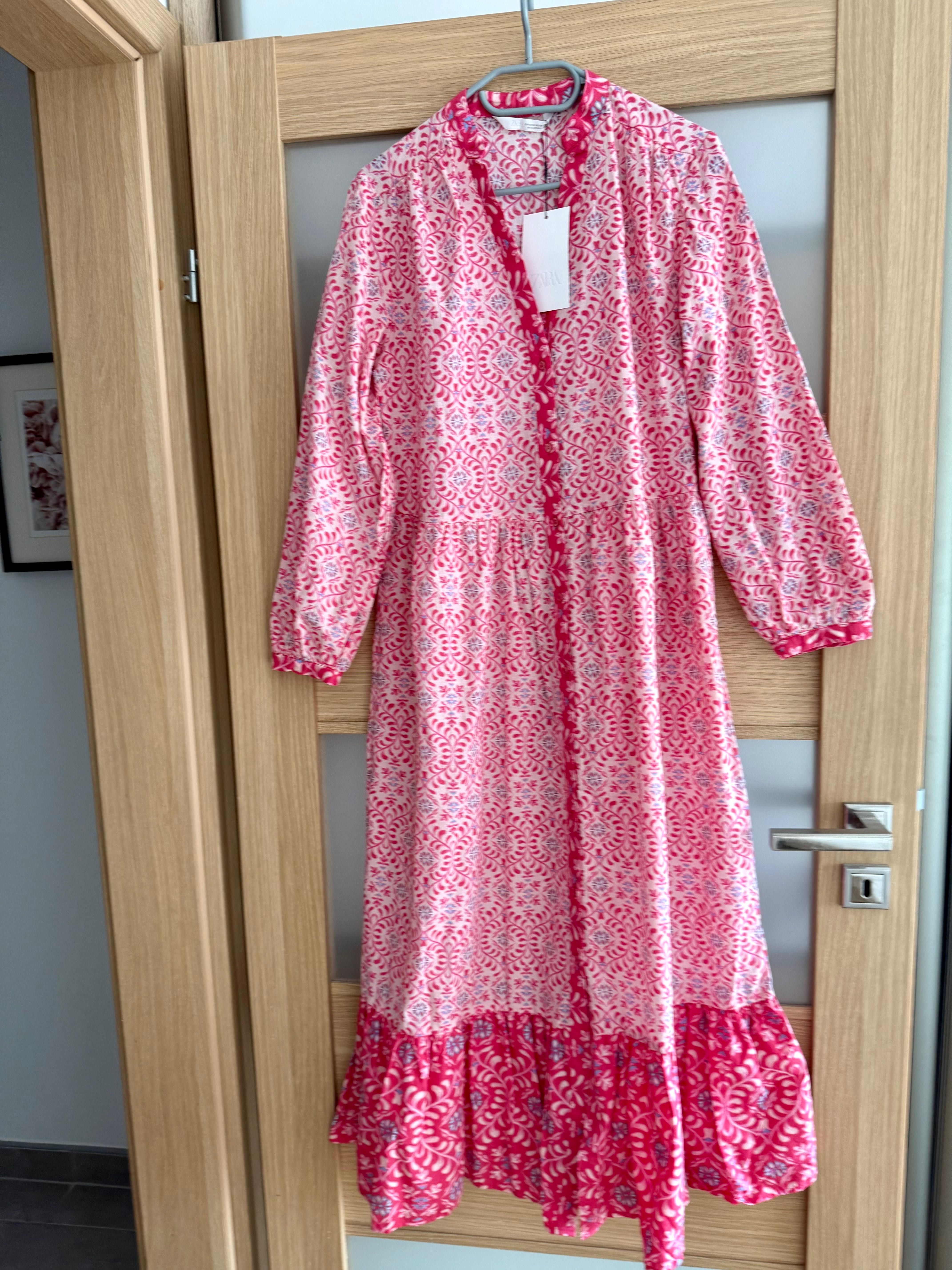 Zara sukienka Boho Print s 36 oversize