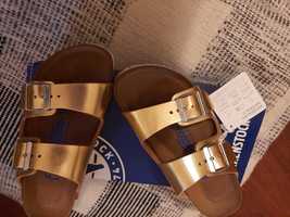 Birkenstock_linha PREMIUM_Pele douradas_Portes de envio incluídos