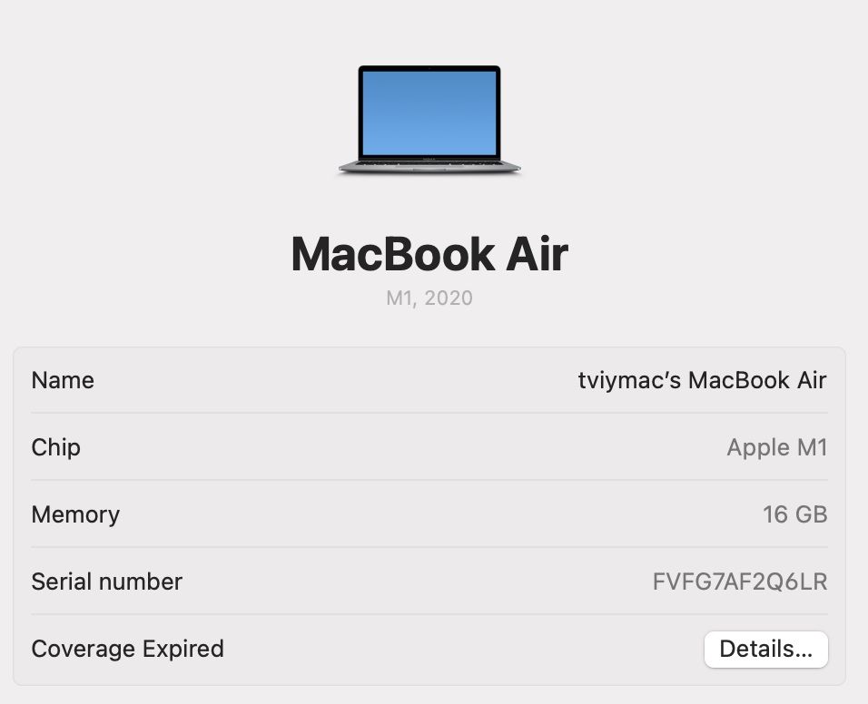 Магазин / гаратнія MacBook Air M1 16Gb 256Gb