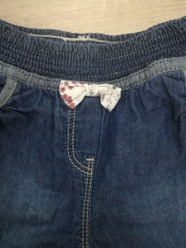 Spodnie spodenki jeansy na podszewce, jesienne zimowe ocieplane.C&a,68