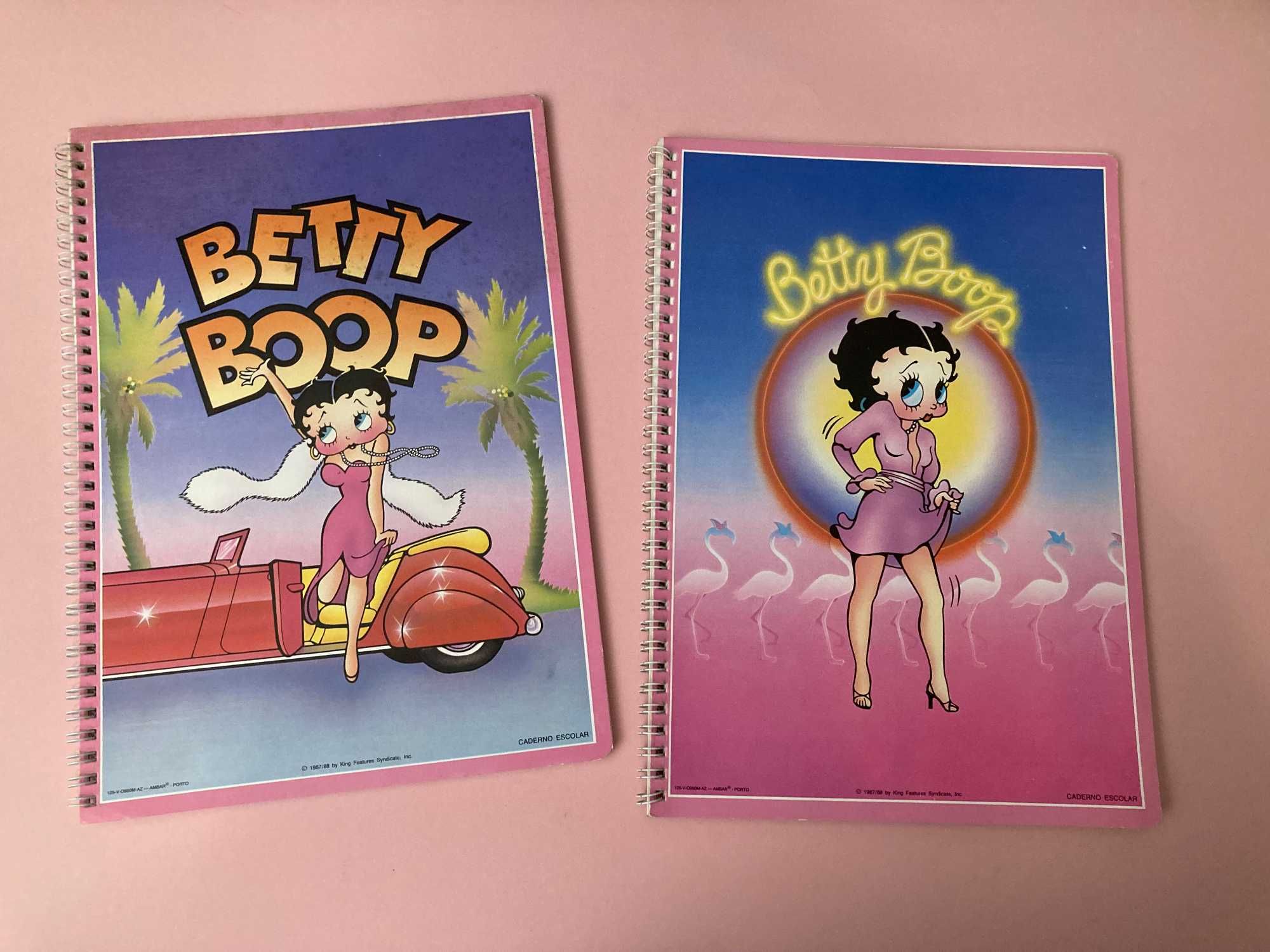 Colecção de 4 Cadernos Escolares da Betty Boop Anos 80 Ambar