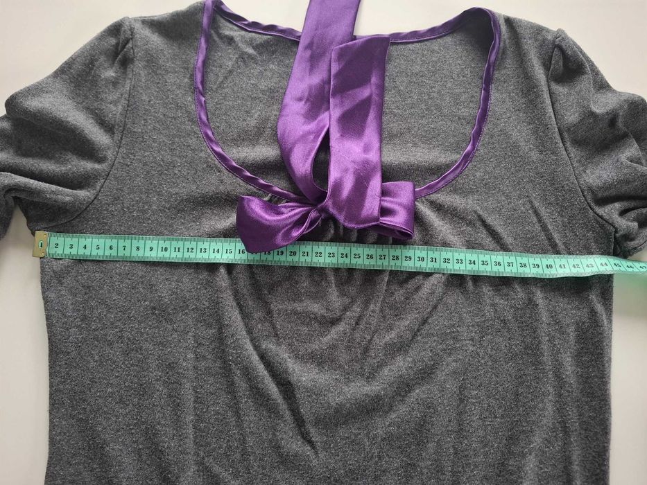 Damska góra piżamy Italian Fashion L fioletowa kokarda długi rękaw