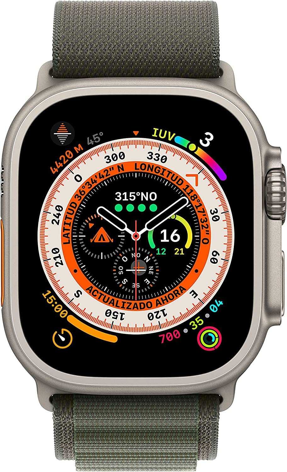 Apple Watch Ultra (GPS + Cellular), caixa de titânio de 49 mm