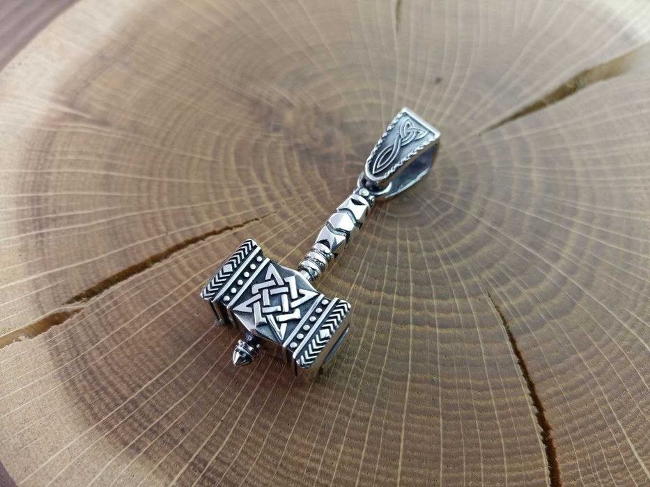 Серебряная подвеска кулон Молот Тора, Сварога. Срібний підвісок амулет