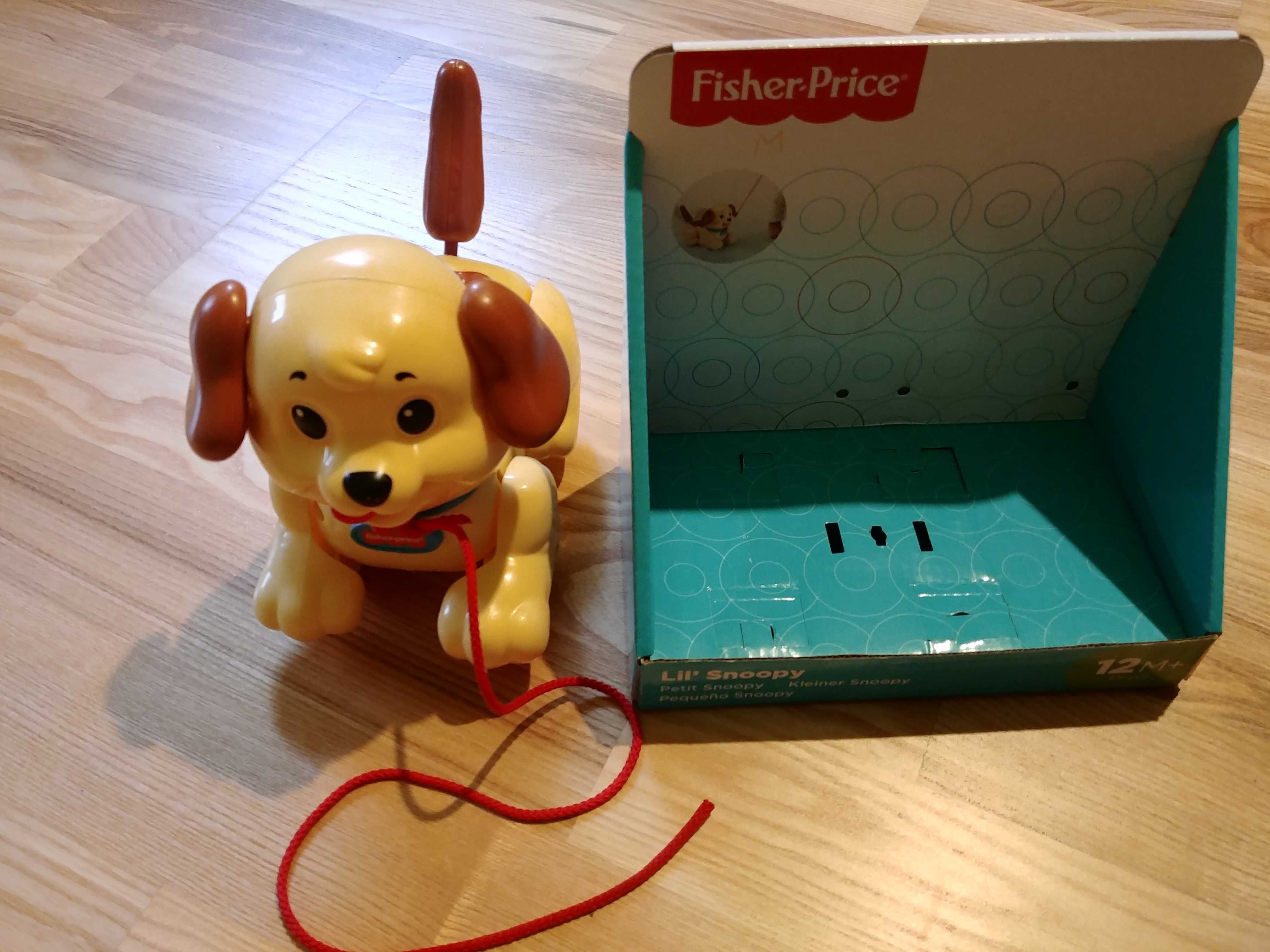 Fisher Price zestaw zabawek: piesek Snoopy, motylek, pelikan, telefon