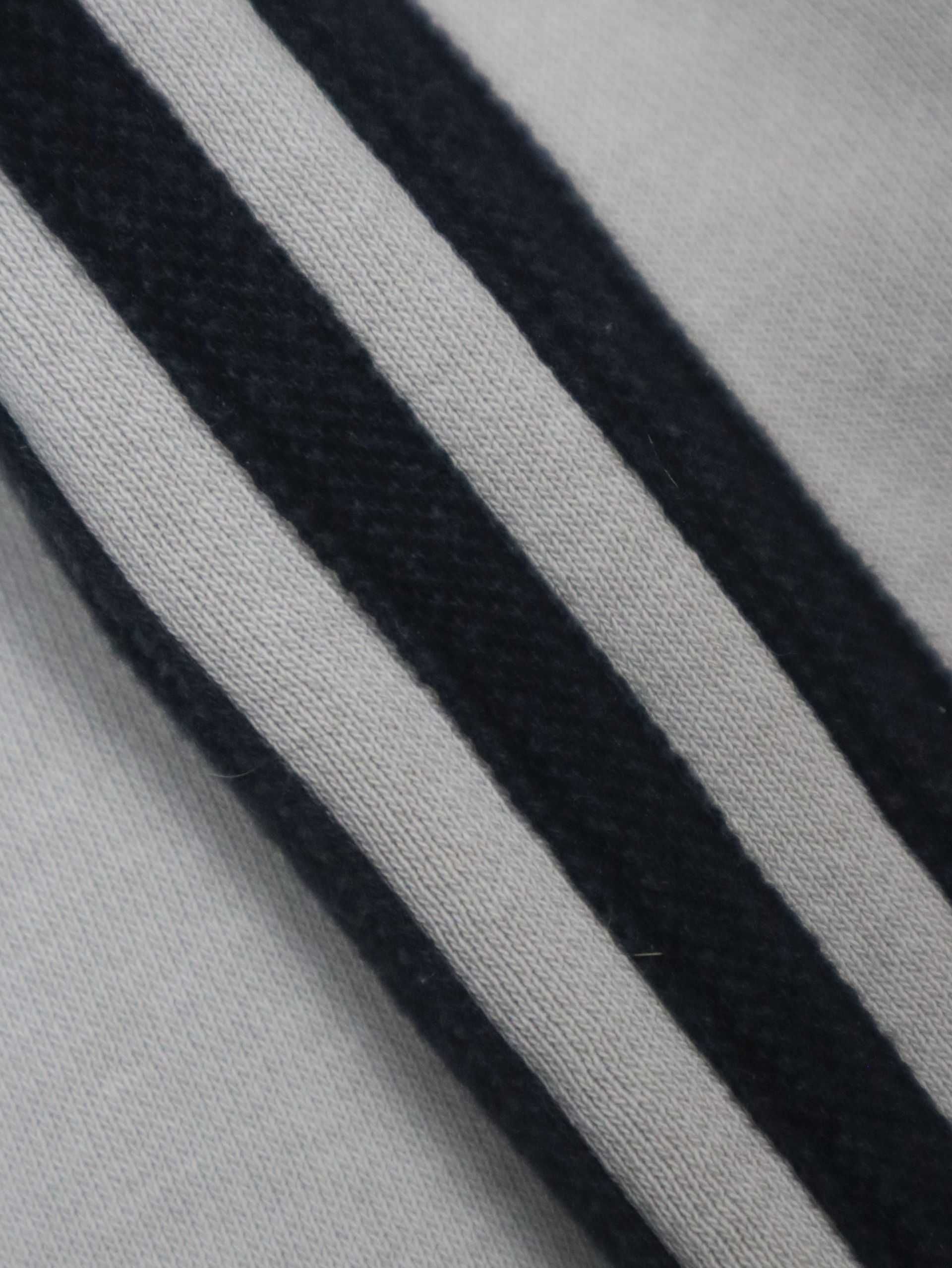 Adidas 3Stripes crewneck beżowa bluza bez kaptura z czarnymi paskami