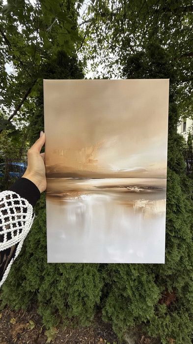 Obraz na płótnie beżowa abstrakcja 40x60