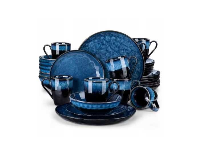 Zestaw obiadowy MALACASA 32 el. porcelana luksusowa elegancja