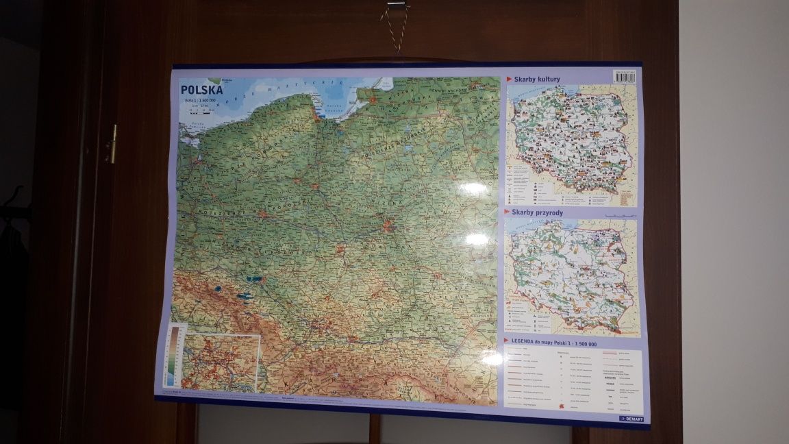 Mapa Polski do powieszenia na ścianę