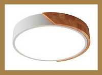 Lampa sufitowa LED okrągła drewniana - 30 cm