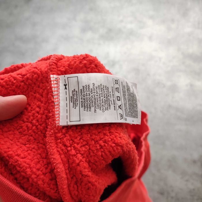 MĘSKA Bluza z Kapturem Hoodie Suwak Pomarańczowa Polar ADV Adidas Logo