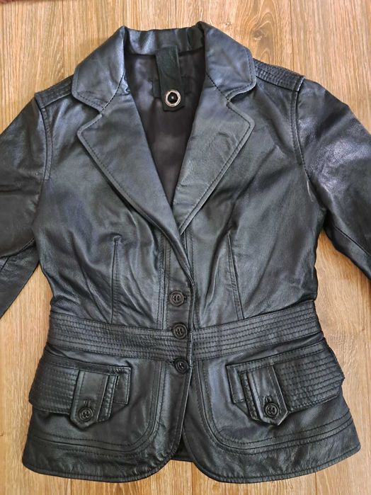 Kurtka skórzana czarna