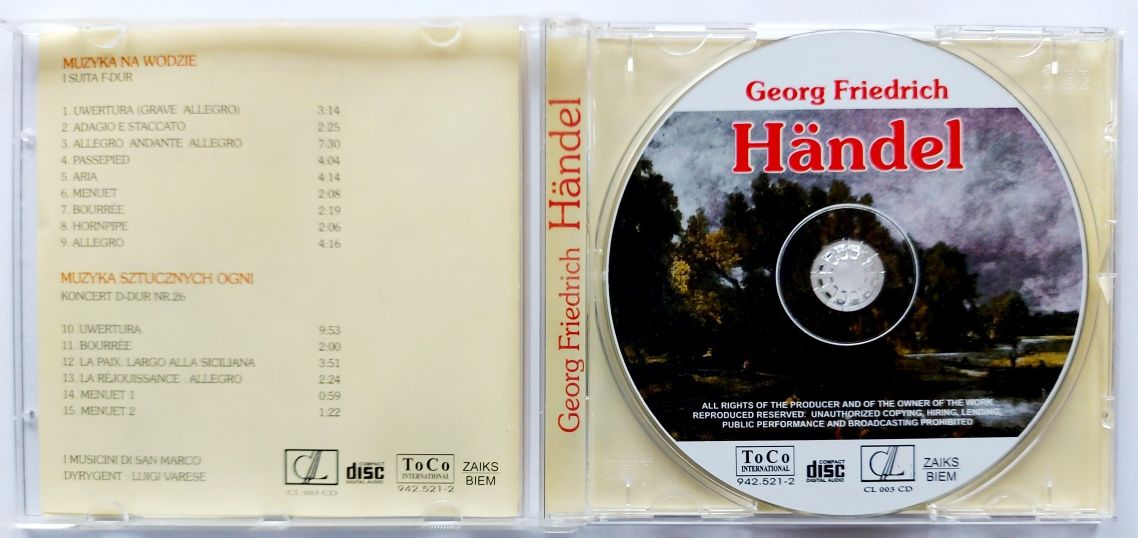 Georg Freidrich Handel Muzyka Klasyczna