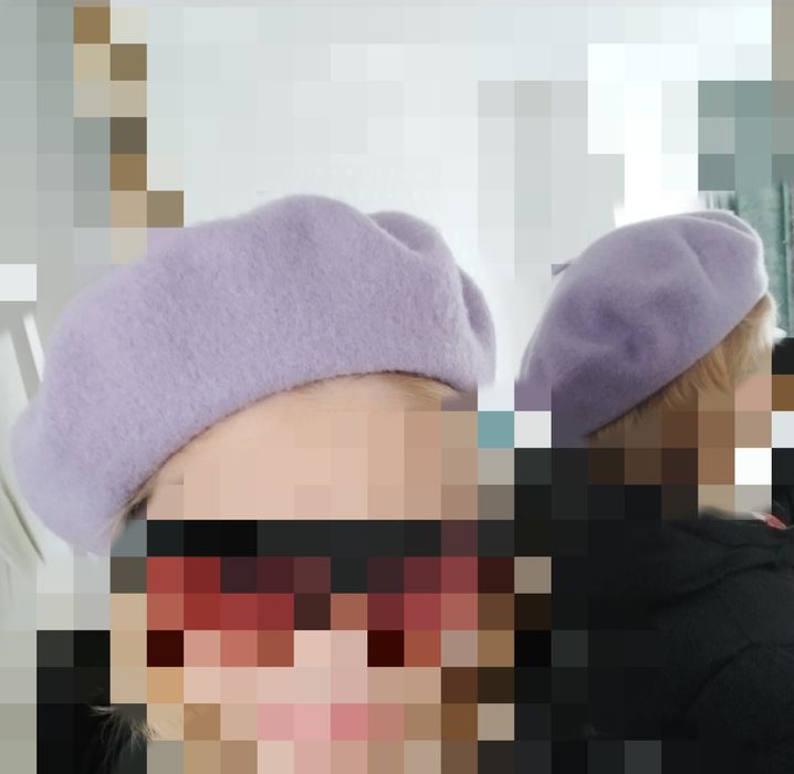 Берет теплий світло фіолетовий жіночий