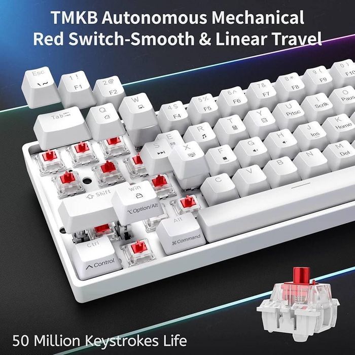 Механічна ігрова клавіатура Dierya DK61SE з підсвічуванням, біла