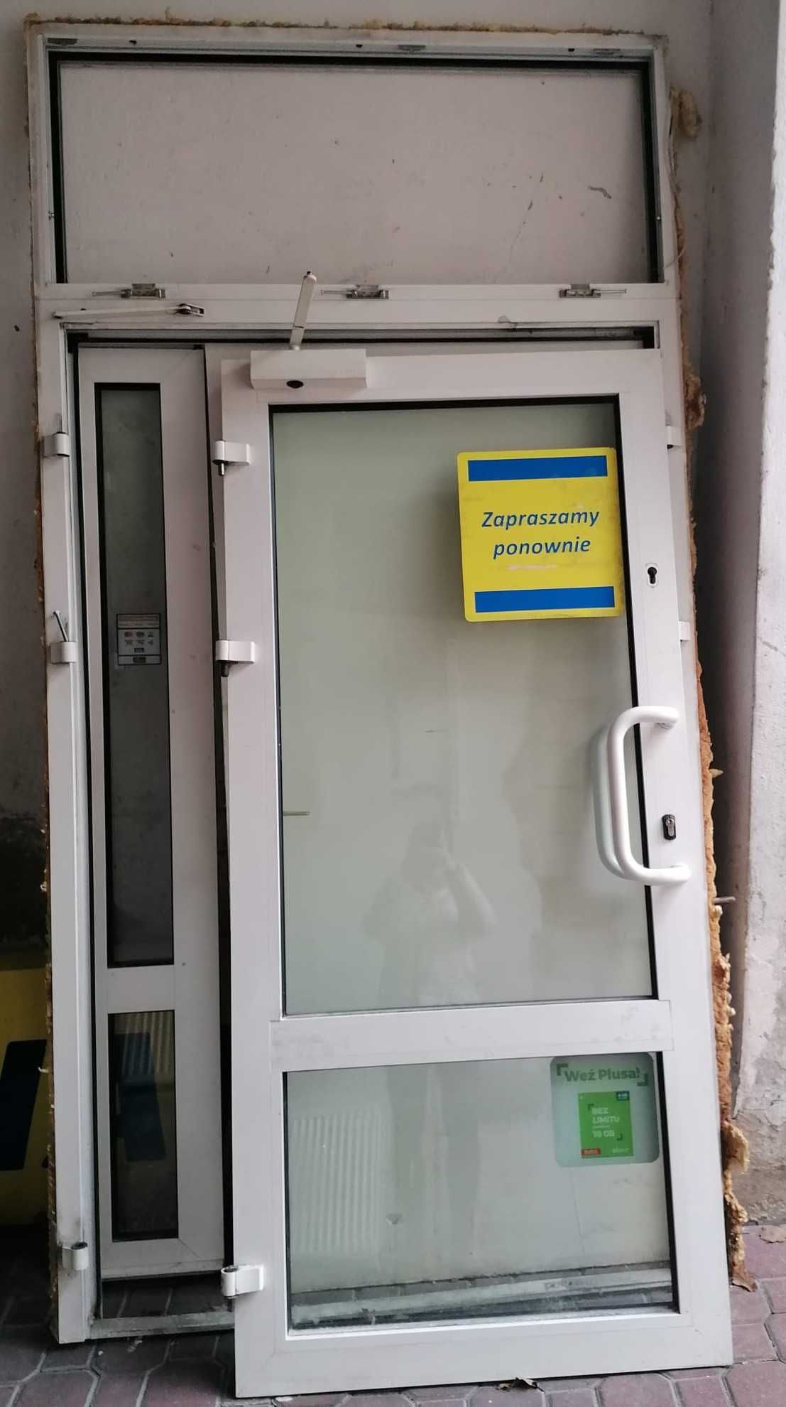 Drzwi wejściowe aluminiowe z demontażu- sklep