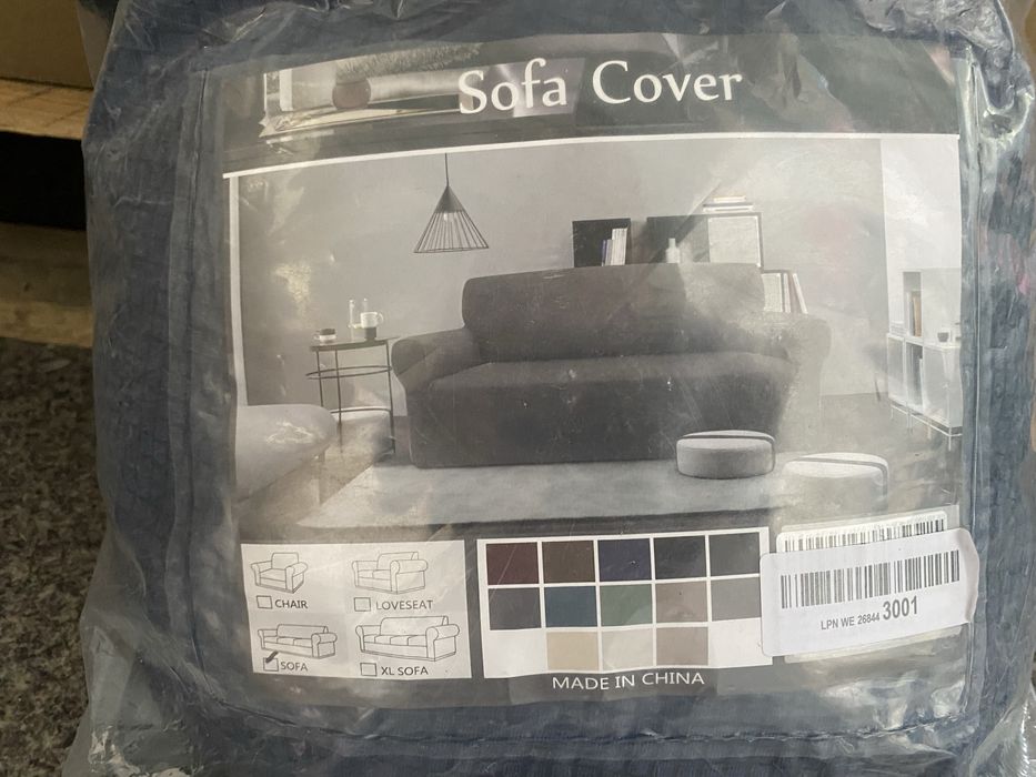 Nowy pokrowiec na sofę 3-osobową (185-235 cm), granatowy