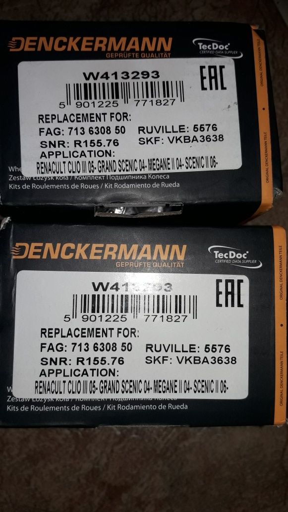 DENCKERMANN W413293 Підшипник маточини колеса
для RENAULT