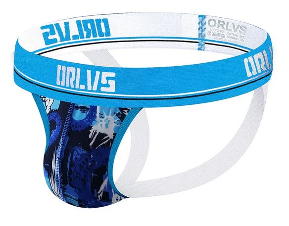 Męskie Otwarte Slipy Jockstrap ze Wzorem ORLVS - M