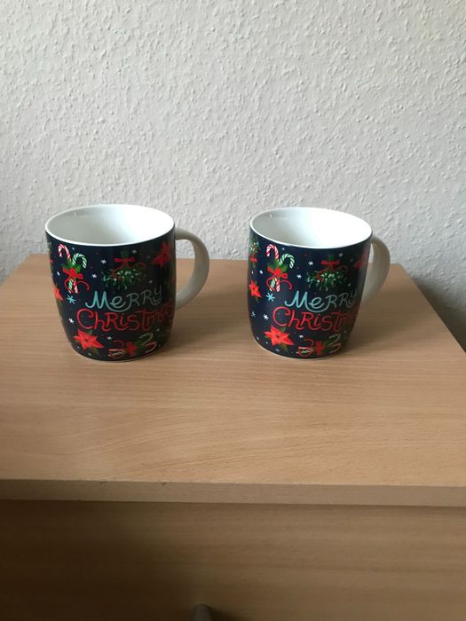 Kubki nowe 2 sztuki ceramiczne świąteczne