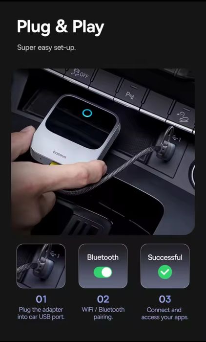 Бездротовий мультимедійний адаптер Baseus Car Play Prime Trip