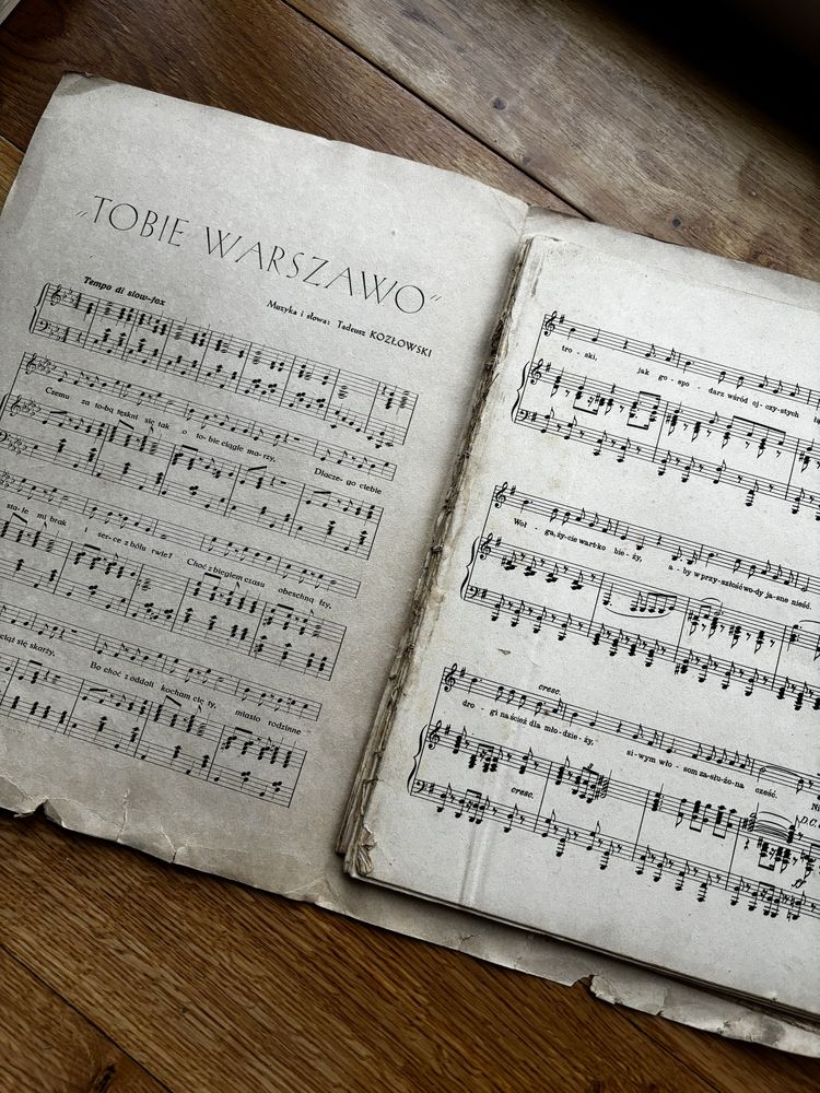 Tobie Warszawo - Tad. Kozłowski | stare nuty 1946 | pieśni