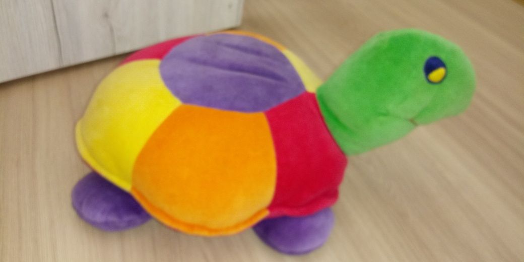 Duży żółw pluszak kolorowy i mały plus gratis niespodzianka