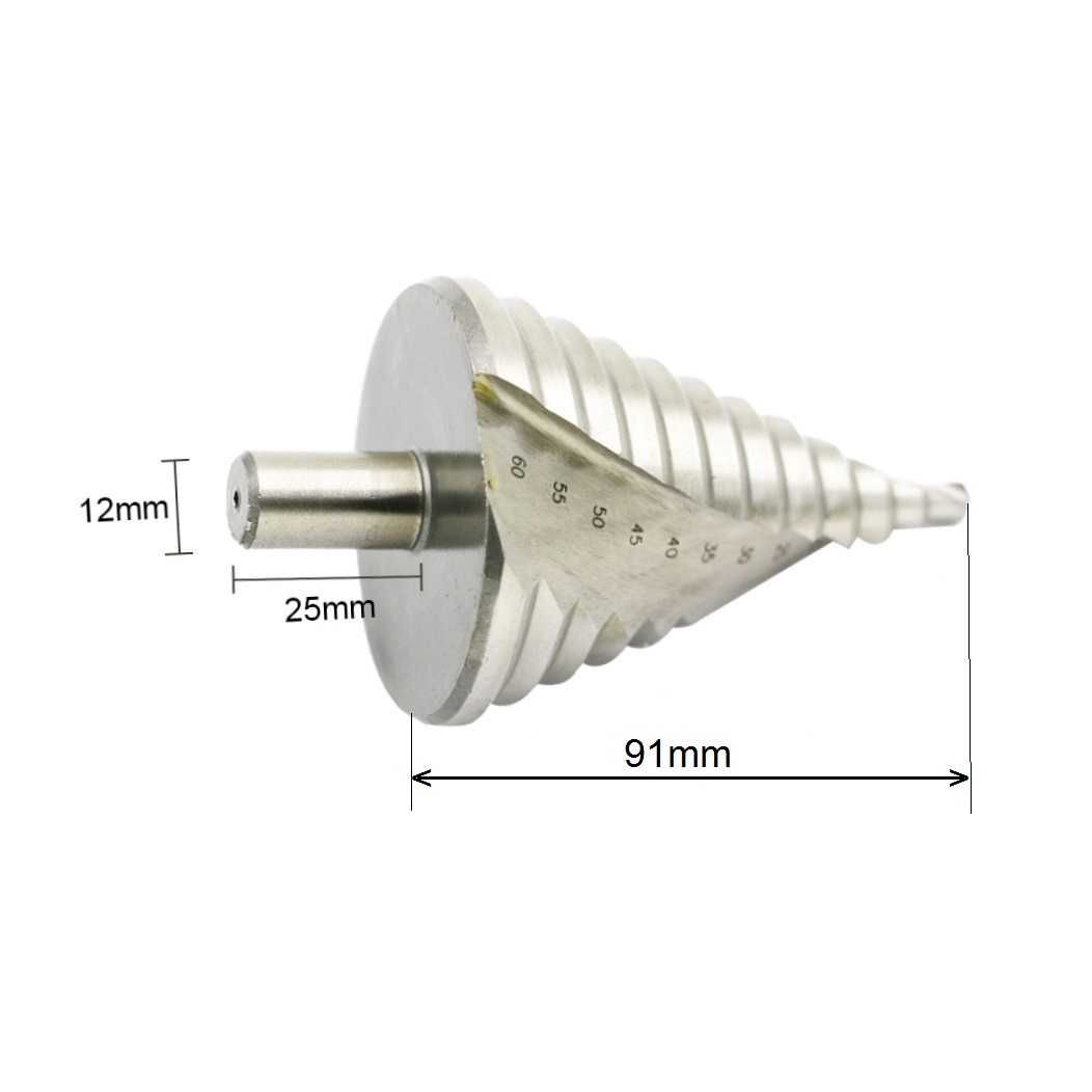 Wiertło stożkowe wielo-stopniowe spiralne schodkowe 6-60 mm