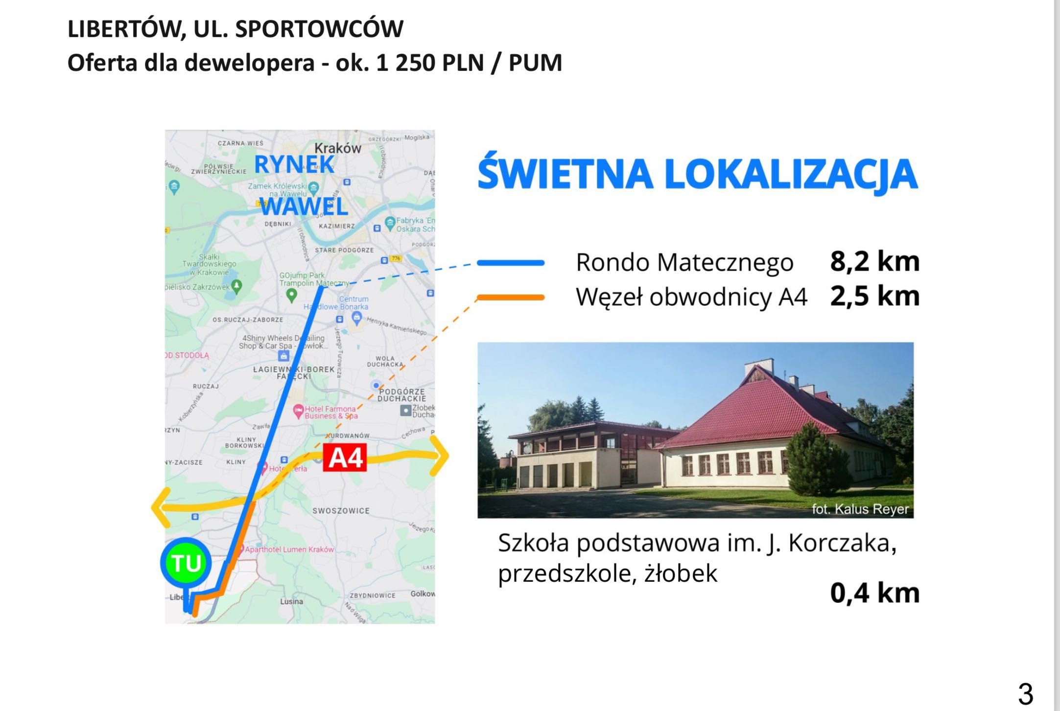 Działka budowlana tuż koło Krakowa - okazja dla dewelopera, 777 m2 PUM