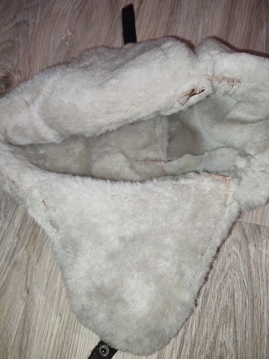 Czapka Uszatka pilotka skórzana