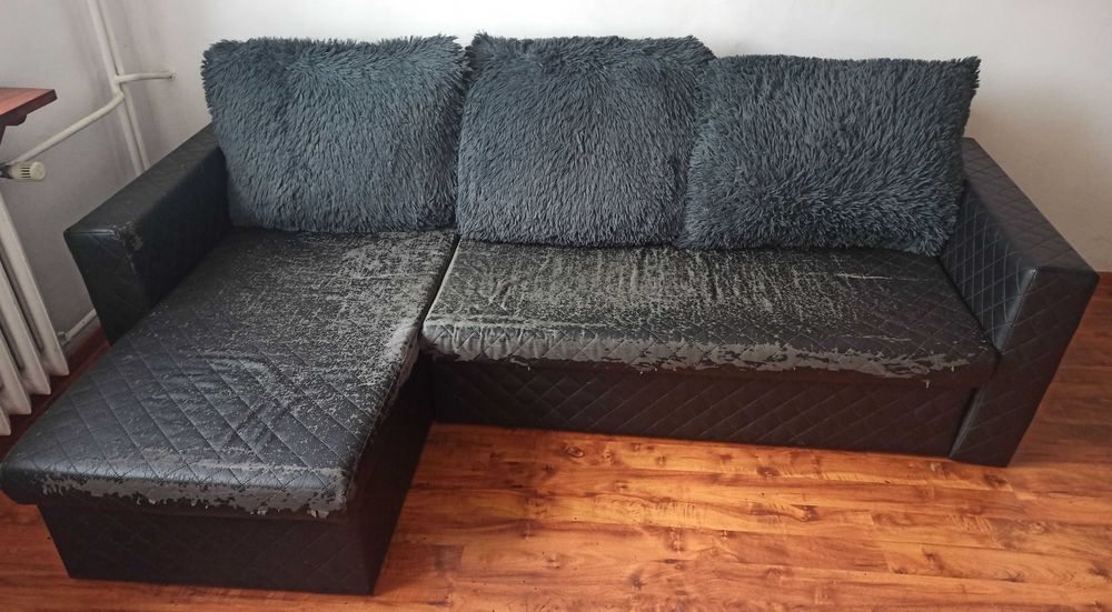 rozkładana sofa narożnik do spania 250 x 170 cm 2 pojemniki na pościel