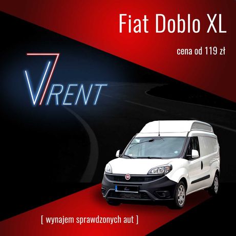 Wypożyczalnia samochodów / Fiat Doblo XL / Hak / FV-23% / Dostawczy