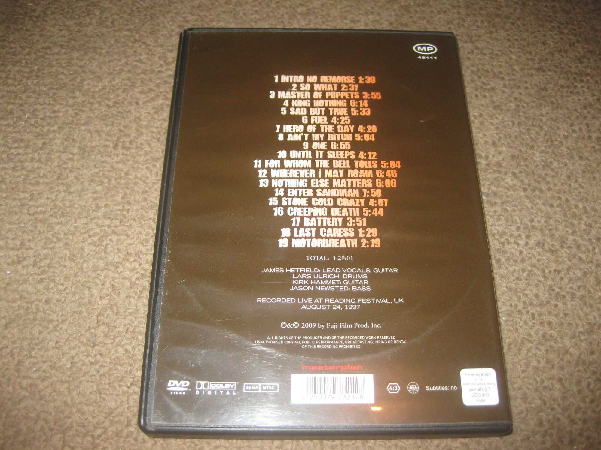 DVD dos Metallica "UK Reading Festival 1997" Raríssimo!