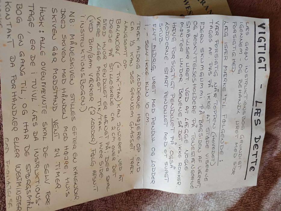 Zegar stojący Westminster Germany