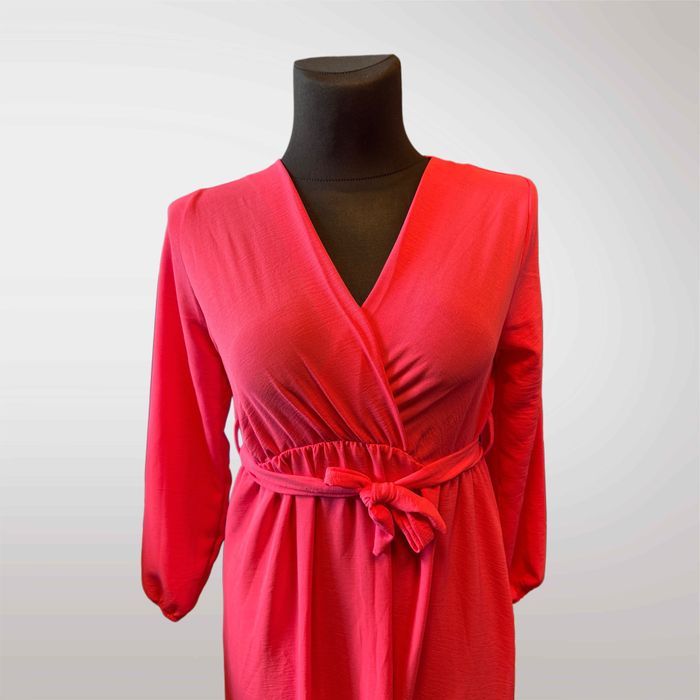 Długa Sukienka Wiosenna Żółty