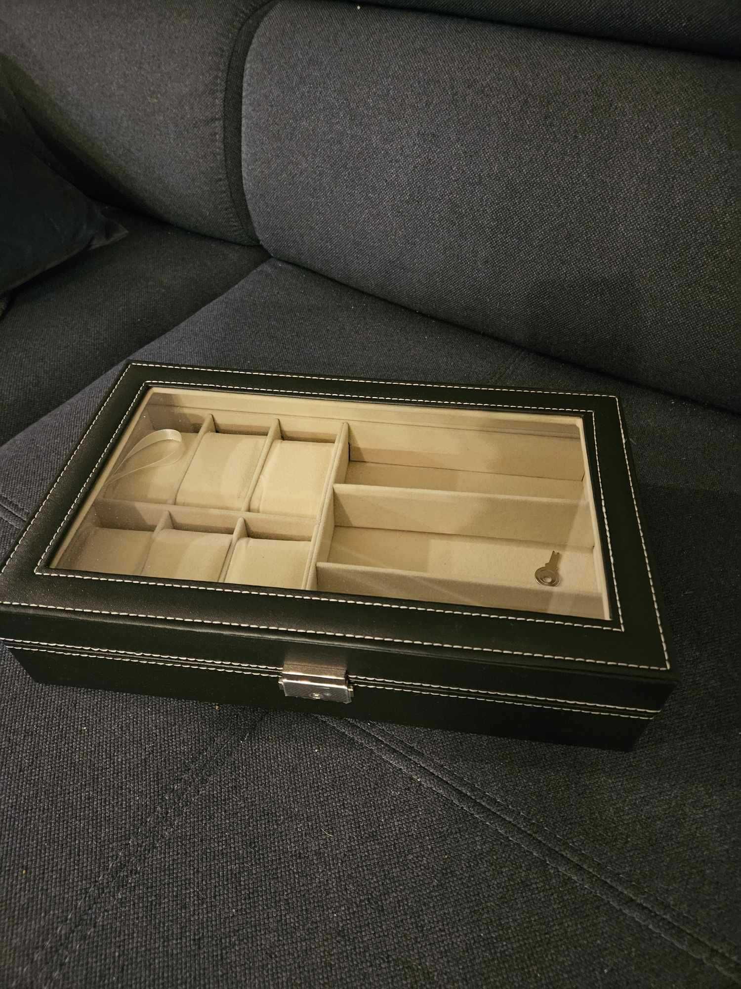 Kuferek szkatułka etui pudełko organizer na zegarki i okulary