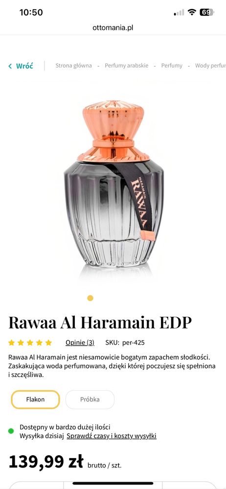 Perfumy Rawaa by Haramain