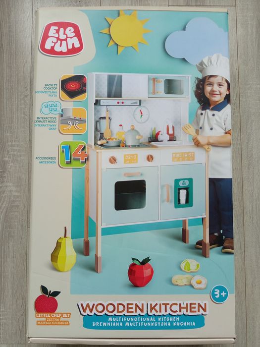 Nowa duża kuchnia drewniana dla dzieci ELEFUN