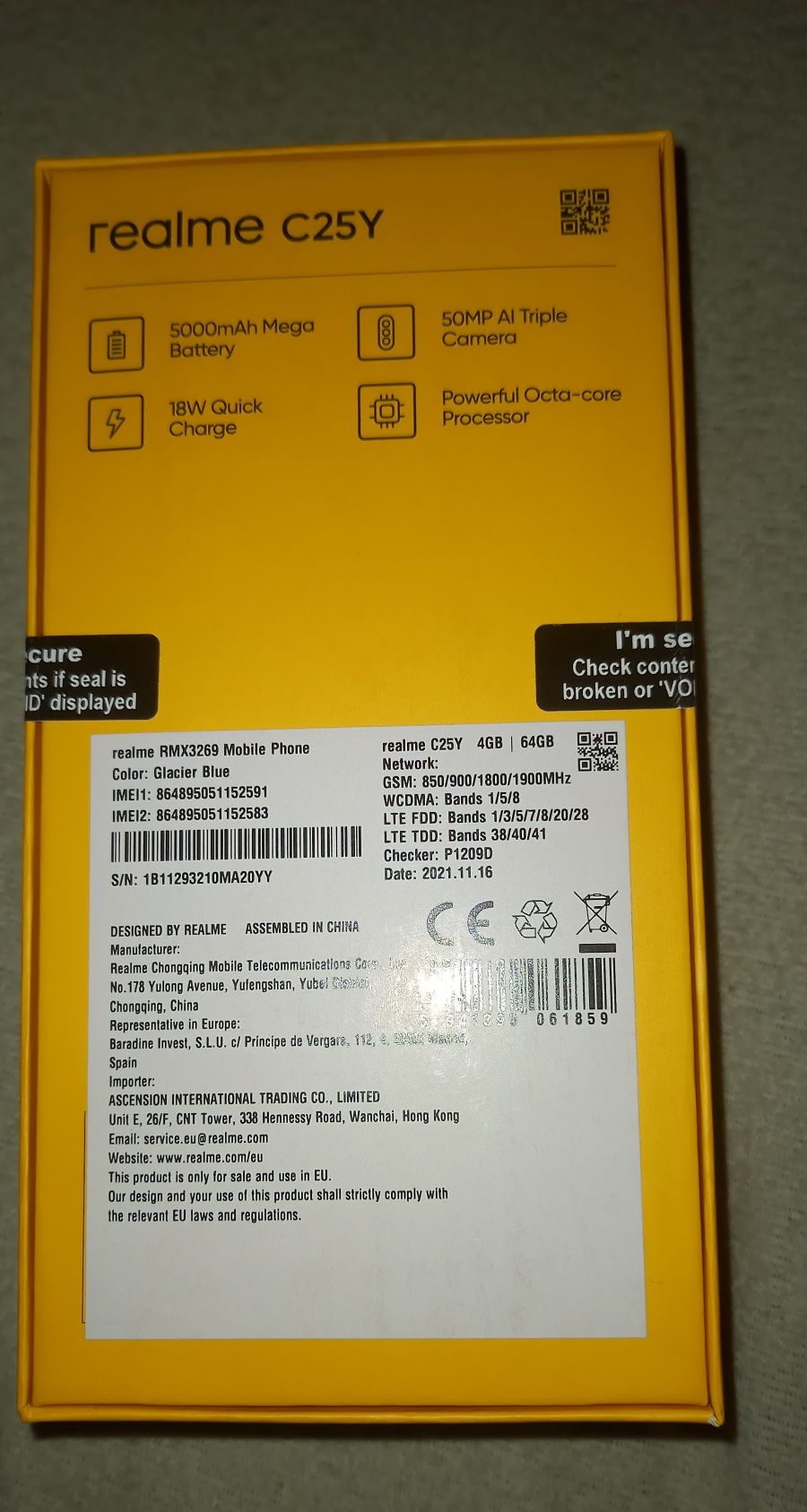 Smartfon Realme C 25Y 4/64 GB niebieski