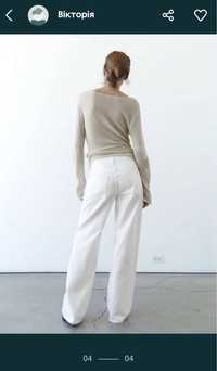 Прямі широкі білі джинси Зара великий розмір