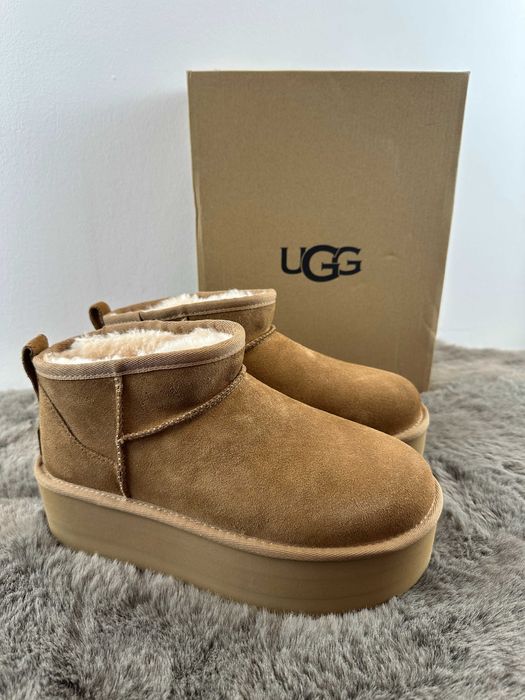 Buty damskie skórzane botki śniegowce UGG Ultra Mini Platform 38