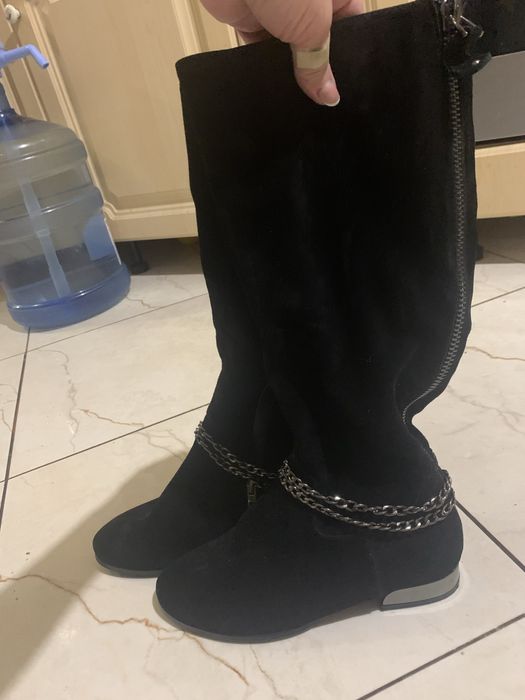 Сапоги жіночі замшеві